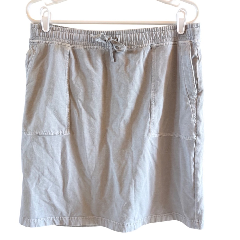 J Jill Skirt Size Medium Casual Pull On Gray Cotton Elastic Waist